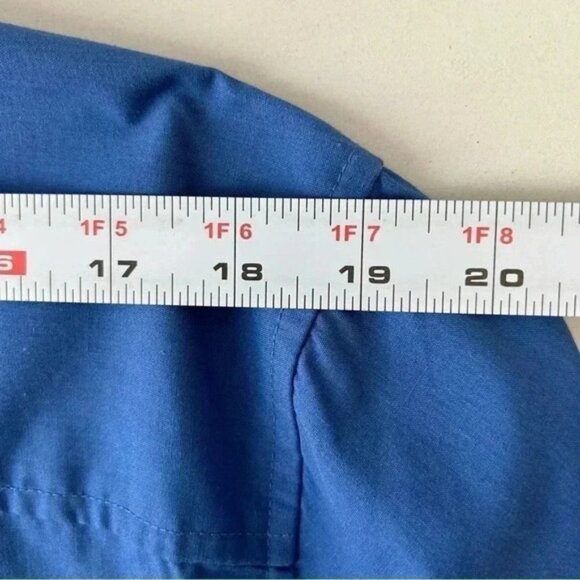 Bruno Mens Button Down Shirt Long Sleeves Roll Up Tabs Casual Blue Size Medium - Picture 11 of 15